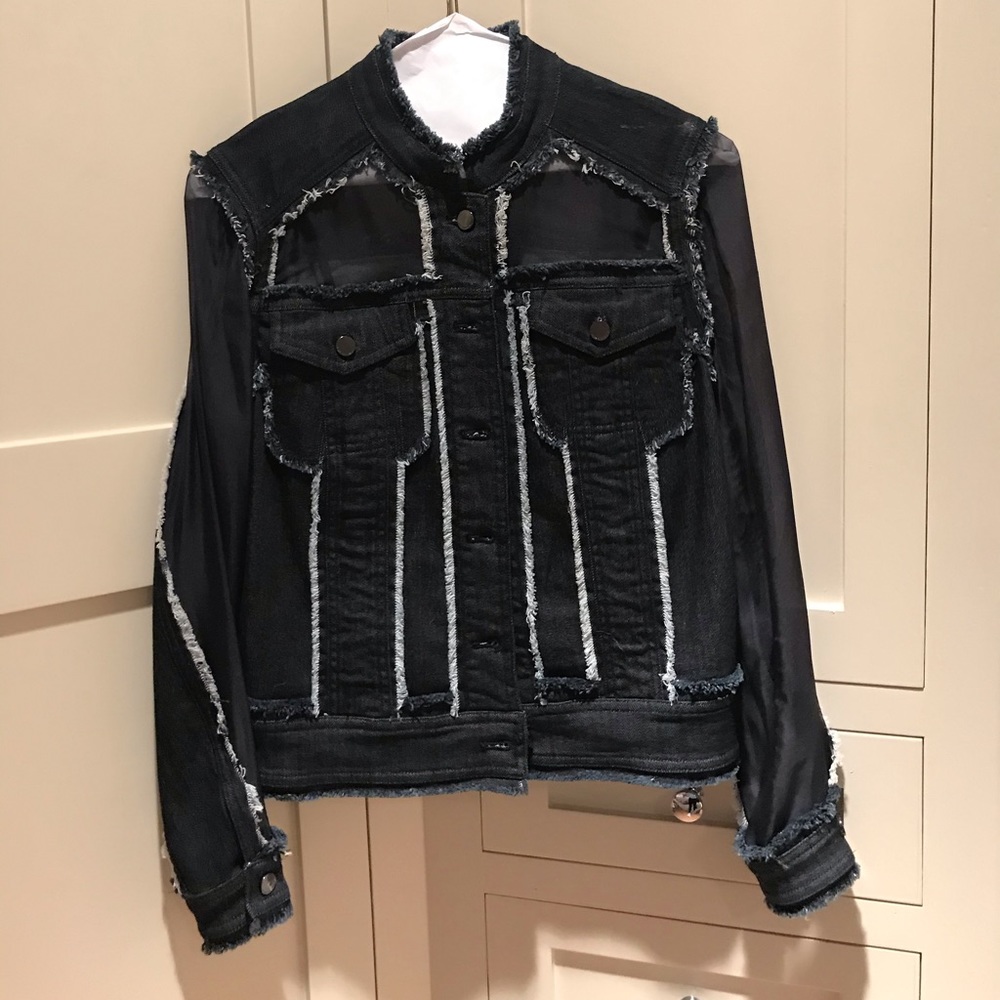 Elie Tahari sheer denim jacket